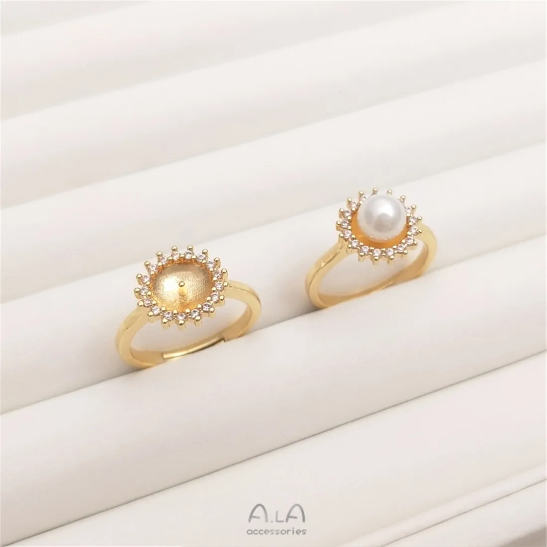 Wrap Ring Gold - Anello con set di perle di