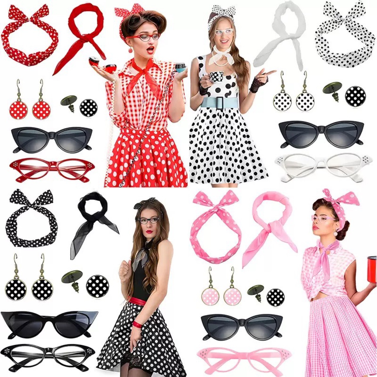 Women'S Accessories In The 1950S - Anni '50 Retro Party Cosplay Dress