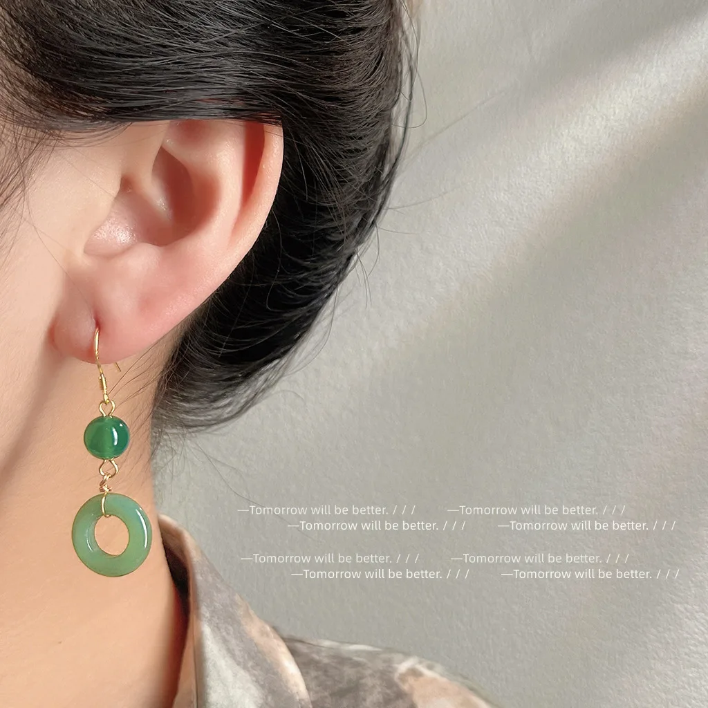 Women'S Accessories Rings - Orecchini ad anello in vera giada