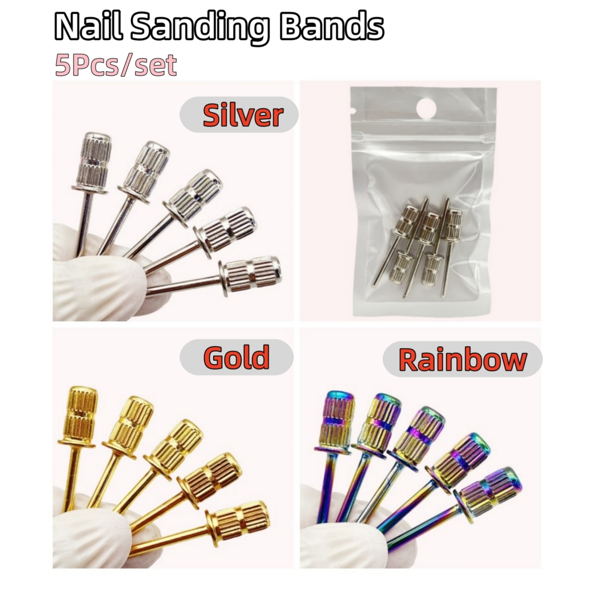 Wrap Ring Gold - 5/10 pezzi argento/oro/arcobaleno mandrino set di