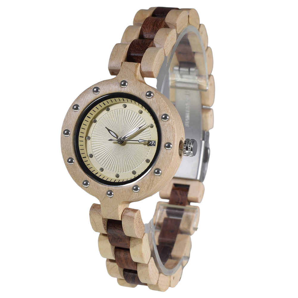 Women'S Accessories To Wear With Watch - Orologio al Quarzo Vintage in Legno