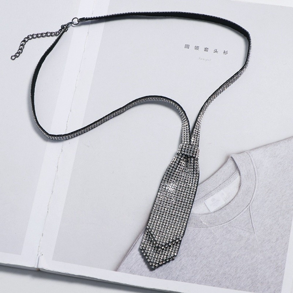 Women'S Accessories For Formal Wear - Cravatta Regolabile Lucida con Strass, Papillon