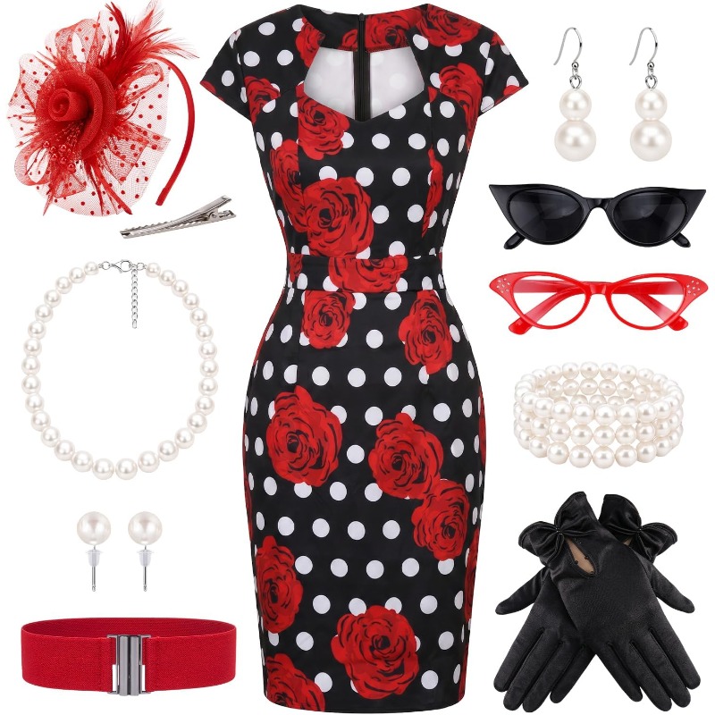 Women'S Accessories In The 1950S - Set di 10 Abiti Retrò Anni