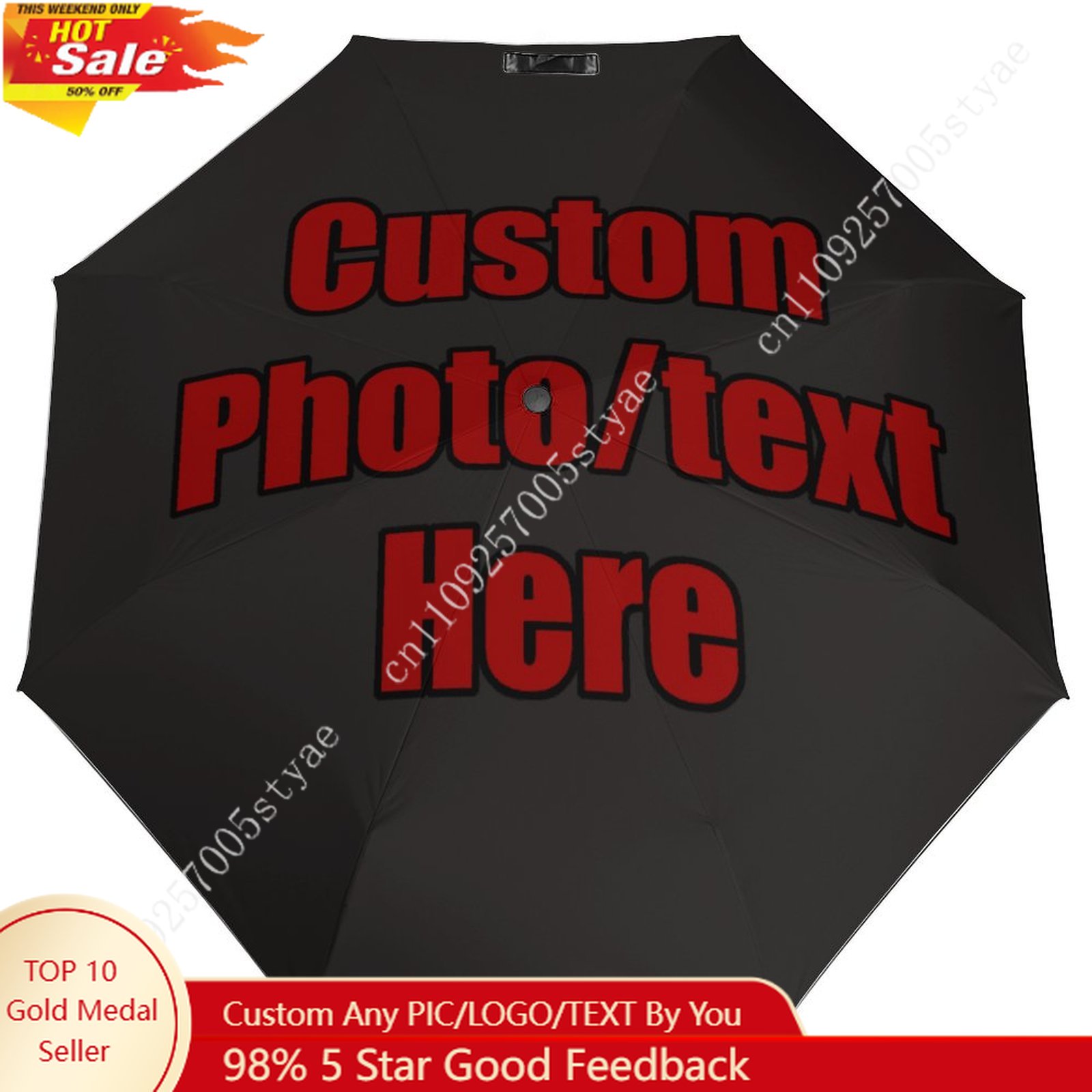 Women Accessories Logo Design - Ombrello automatico personalizzato Uomo Donna Brolly