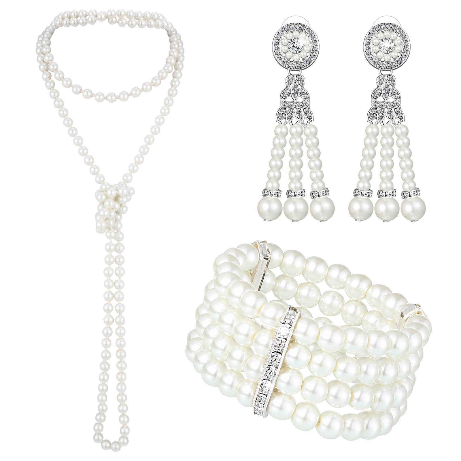 3-piece Set of Long Pearl Neck - Women'S Accessories In The 1950S recensione e prezzo